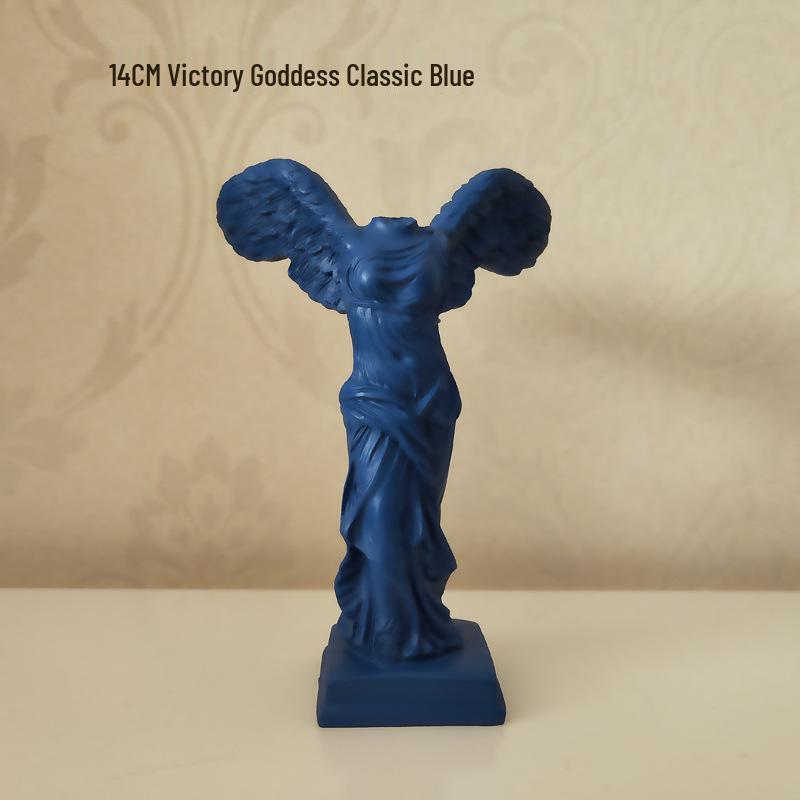 14cm Resin Victory Goddess Figurine: Nordic-Style Full Body Sculpture for Desktop Decoration