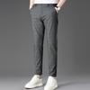 2026 Men's Slim Fit Cotton Linen Plaid Cropped Pants - Spring/Summer Korean Style Casual Wear