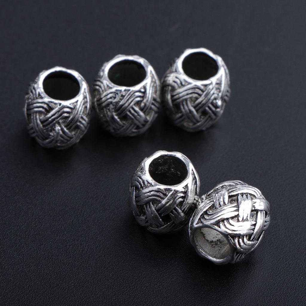 5 Pieces Antique Style Silver Spacer Loose Beads DIY Jewelry Making Findings