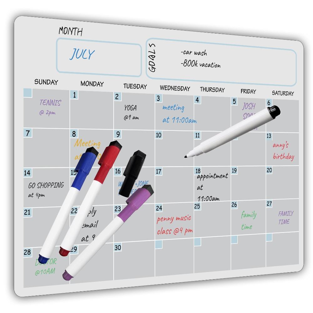 Message Note Monthly Calendar Memo Erasable Soft Magnetic Fridge Calendar  Refrigerator