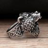 Retro Beer Oorloger Viking Ringen voor Mannen Zilver Roestvrij Staal Noordse Viking Ring Punk Biker Sieraden Maat 7-15