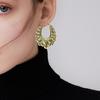 Stylish Waterproof Spikes Beads Fashion Hoop Earrings Fashionable Handmade Jewelry Trendy Women's Party Accessories