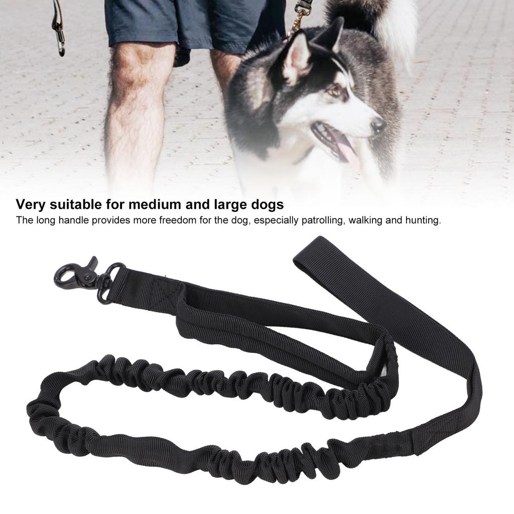 Heavy Duty Bungee Dog Leash Elastic s Rope with 2 Padded Control Handles for Military Dog Training Night Walking