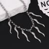 Punk Aesthetic Titanium Steel Cone Pendant Necklace Cool  Accessories Geometric Neck Chains Goth Grunge Rock Jewelry Gift