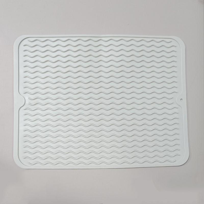 Silicone Dish Drying Mat Heat Resistant Drying Mat for Kitchen Counter Sink Refrigerator Drawer Liner Kitchen Drying Mat