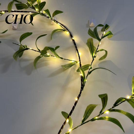 Realistic Artificial Olive Leaves Lighted Garland 6FT Fairy Light Faux Greenery Party Decoration Lights Vine Pre-lit for Spring Christmas Holiday
