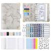 Marble Pattern A6 Loose-leaf Notebook with Copper Corners - Budget Planner