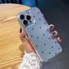 Luxury Transparent Case For iPhone 16 15 14 13 12 11 Pro Max Plus Shockproof Cases Bumper Black Circular Dots Clear Back Cover