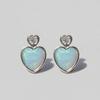 Women's Daily Accessory Sari Heart Cubic Opal Earrings