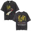 Sommer-Heißverkauf Gewaschen Vintage Korn Tour 2026 Merch T-Shirt Unisex Gothic Rock Popmusik T-Shirt Y2k Baumwolle Übergroße T-Shirts
