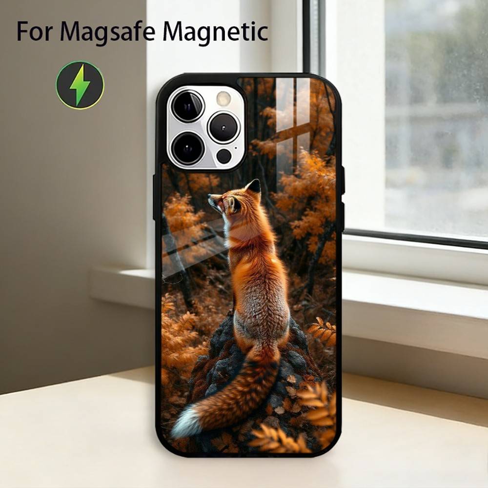 Cartoon FOX-COOL  Phone Case For iPhone17,16,15,14,13,12,11 Plus,Pro Magnetic For Magsafe Wireless Charging iPhone17Pro