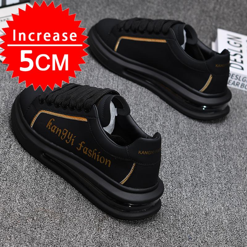 

Брендове чоловіче взуття, що збільшує зріст, осінні кеди на білій повітряній подушці, що збільшують зріст, спортивне взуття для пар 40 чорний