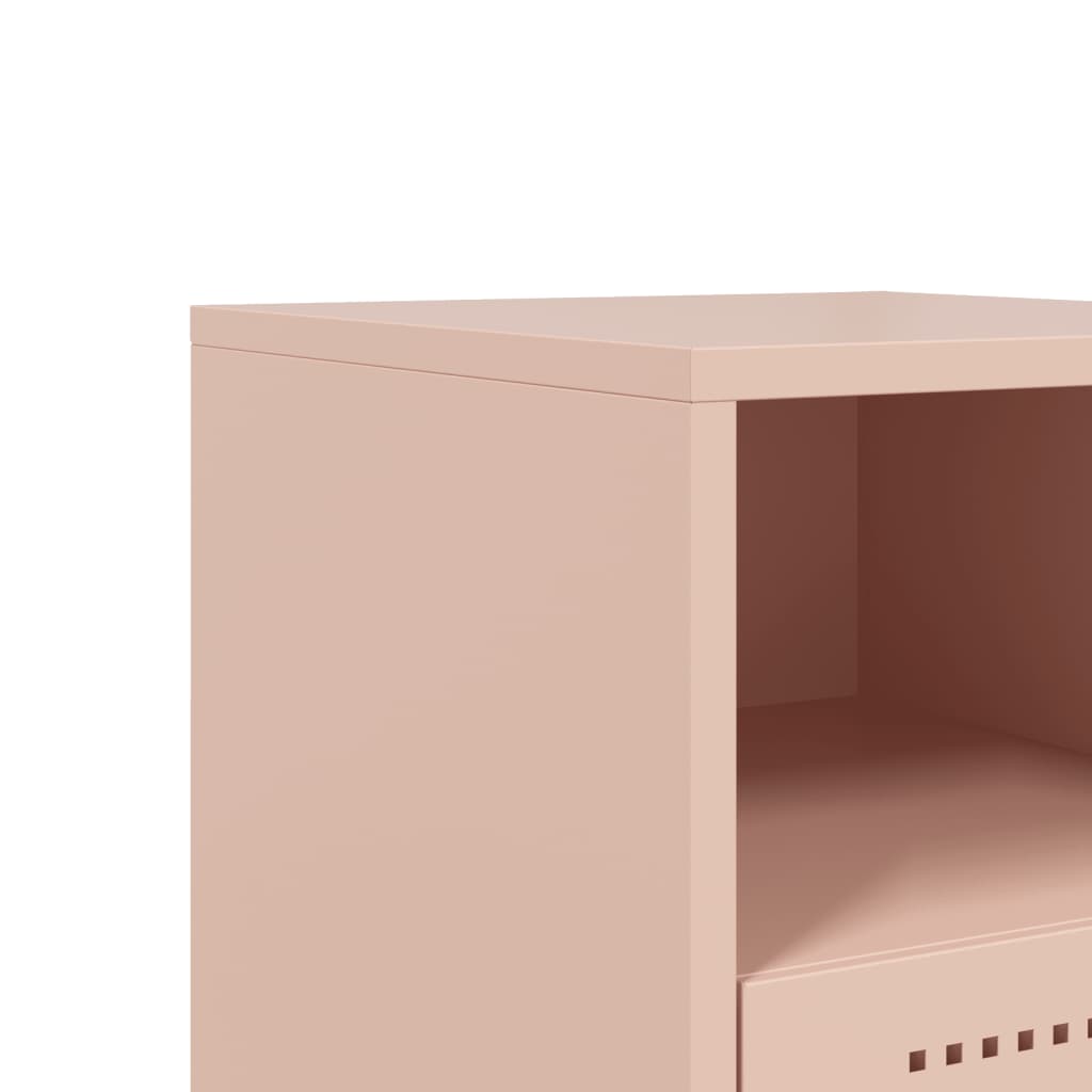Nightstands 2 Pcs Pink 36 X 39 X 60.5 Cm Steel