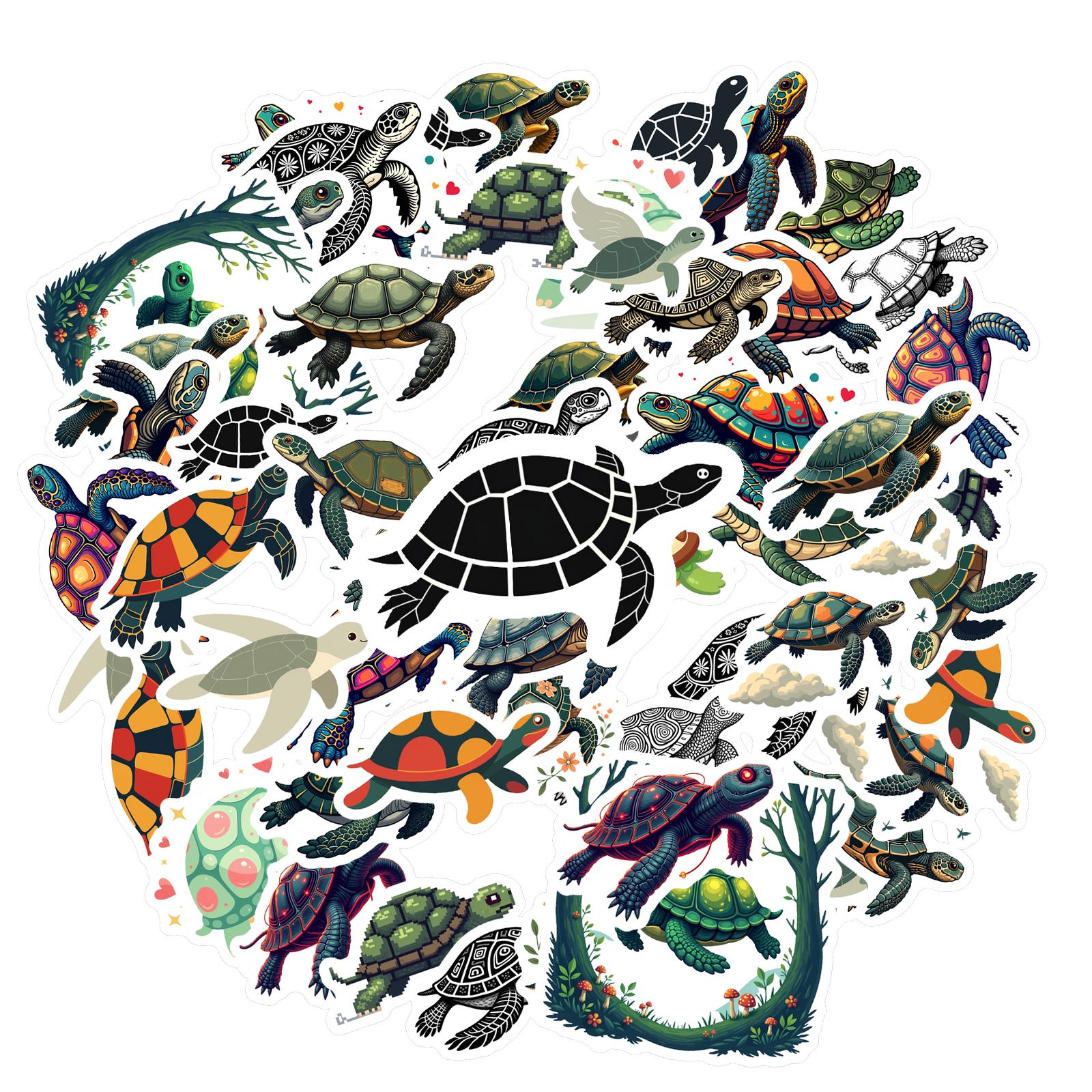 

35-100pcs Turtle Stickers Marine Life Stationeanimal Sticker Graffiti Decalsry Stickers For Diy Laptop Phone Suitcase Book