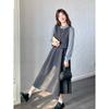 French Chic Faux Two-Piece Dress – Women's Spring 2026 Elegant Slimming Long Skirt