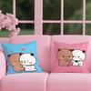 P-Panda Bubu And Dudu Cushion Cover Reversible Plush Pillow Cover – For car, sofa, bedroom, perfect as a gift.