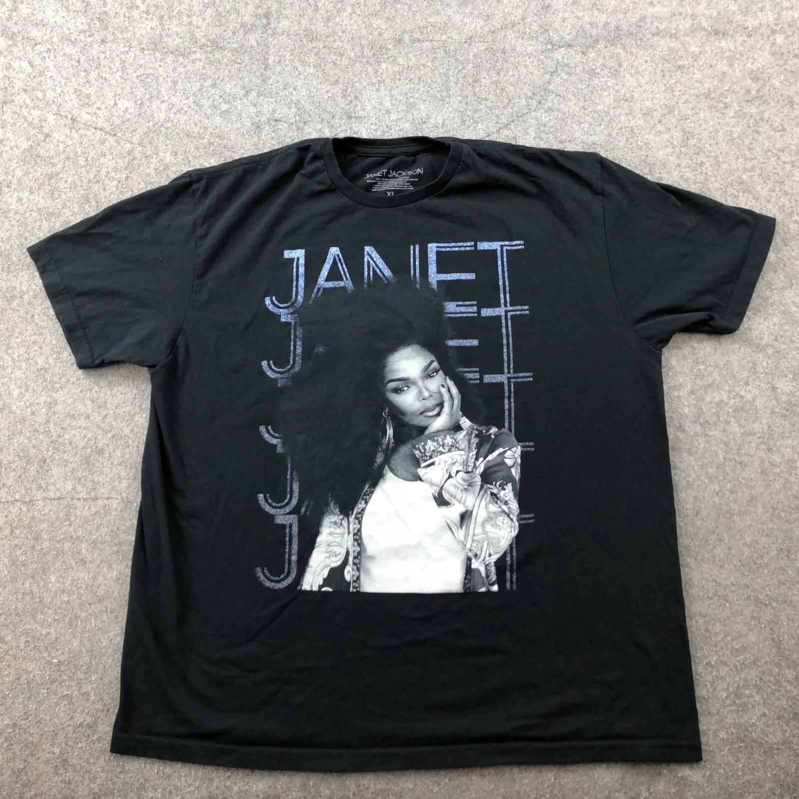 Janet Jackson Shirt Mens XL Black Blue Short Sleeve Together Again 2023 Concert XL