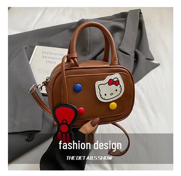 Cartoon Kitten Crossbody Bag for Kids - Mini Bow Shoulder Bag for Girls