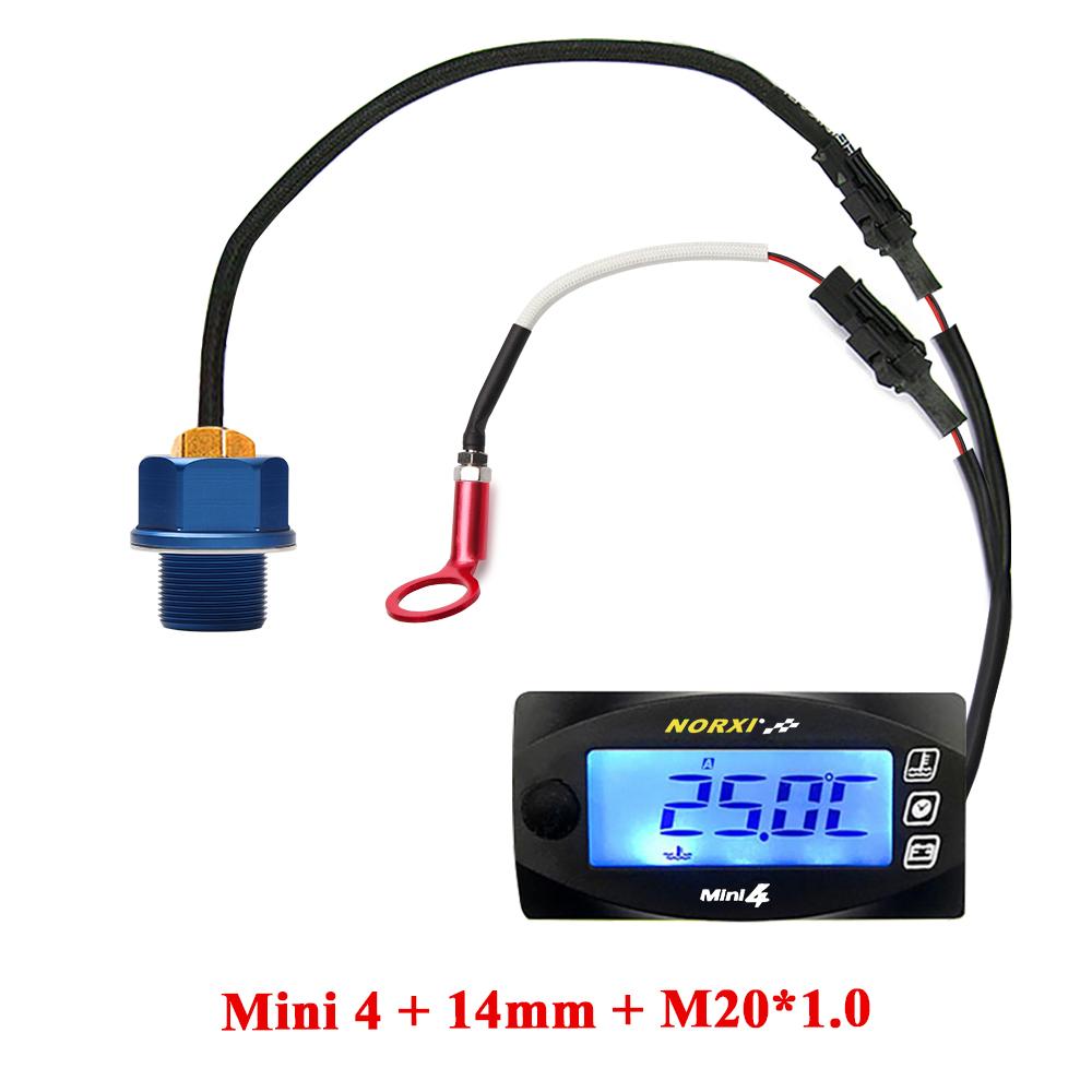 Motorcycle MINI 4 DUAL TEMP METER oil temp gauge cylinder temperature voltage time For cb500x nmax125 XMAX250 300