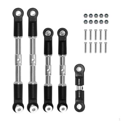 5x Steering Link Rod Adjustable Replacing RC Car Spare Part Stainless Steel Upgrades Tie