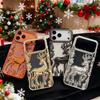 3D Glitter Deer Diamond Christmas Cell Phone Case for iPhone 17 Air 16 15 14 13 12 Pro Max Elegant Mobile Case for 17 Plus