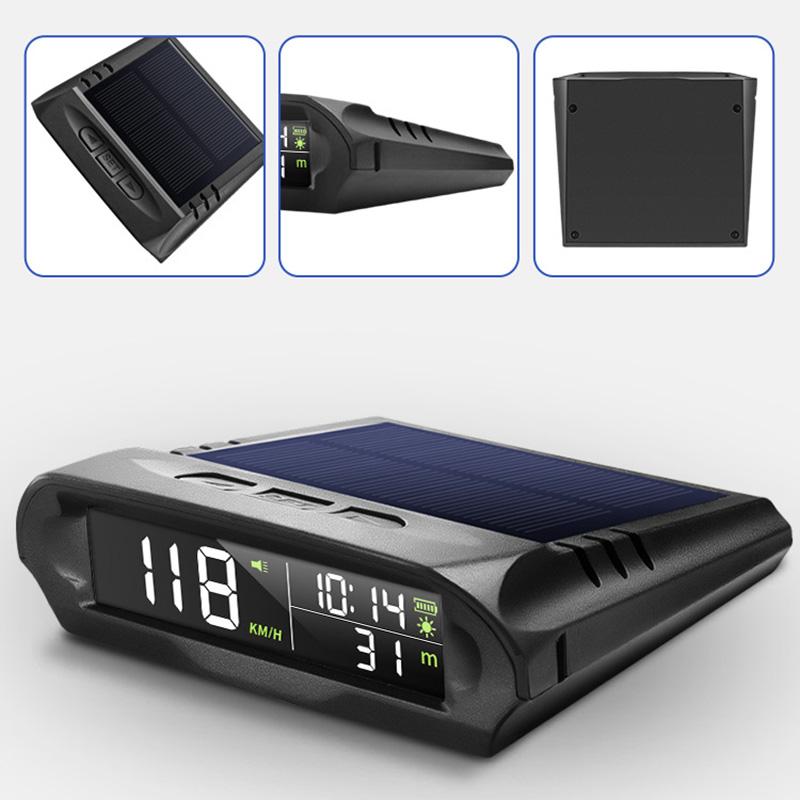 Auto GPS Speedometer With Solar Charging Head Up Display Car Smart Digital Alarm Reminder Meter Electronics Accessories