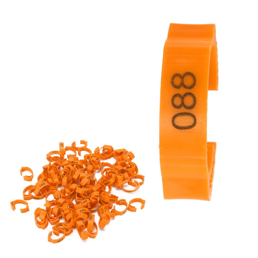 100Pcs Poultry Foot Rings Identification Leg Buckle with Numbers for Chicken Duck Bird