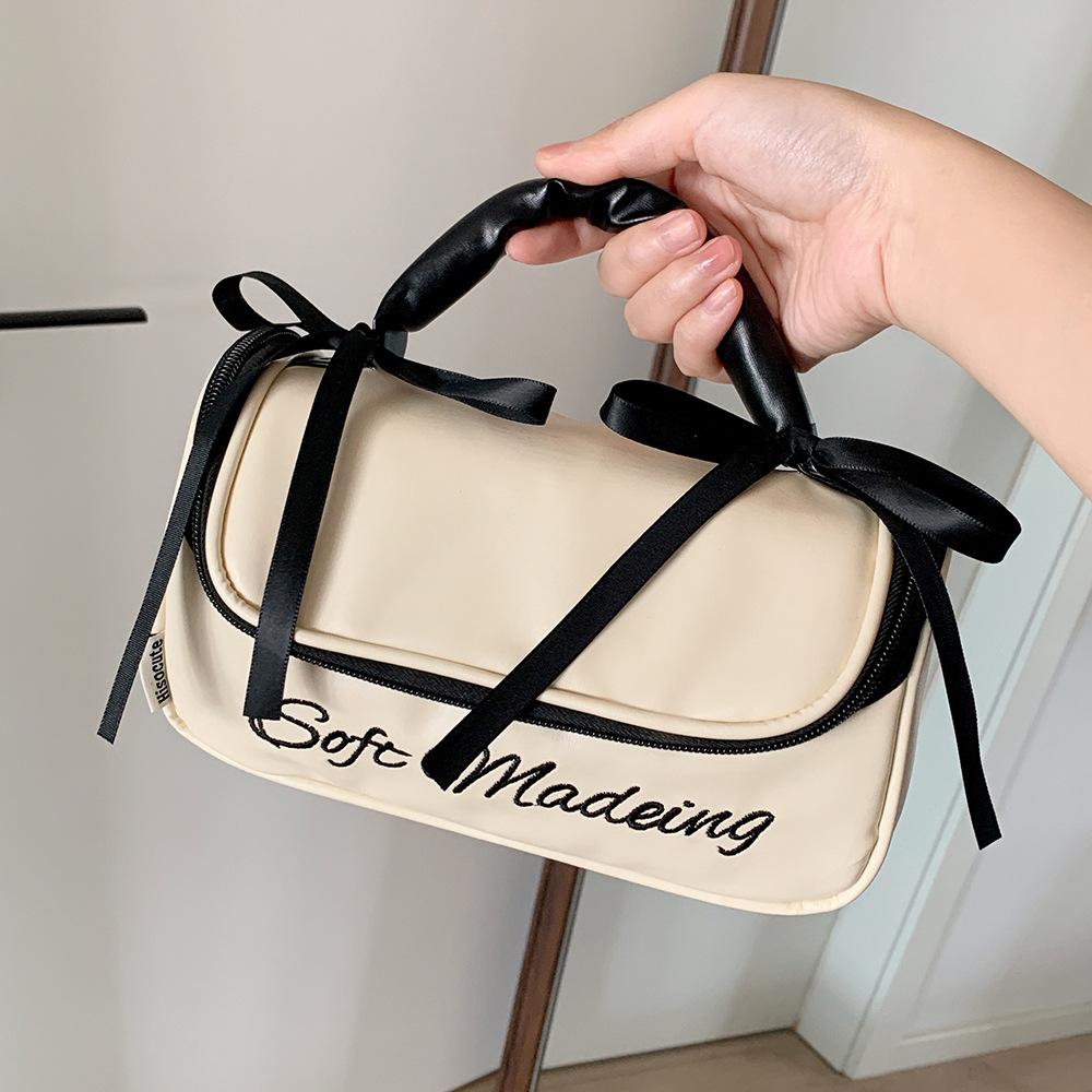 Bowknot Bow Stationery Bag Desktop Storage Korean Style Pencil Case Y2K Bow Storage Bag  School