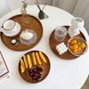 Table Decoration Tray Wooden Round Tray Decorative Trays Snack Plate Sundries Display Organizer Desktop Decorative Plate