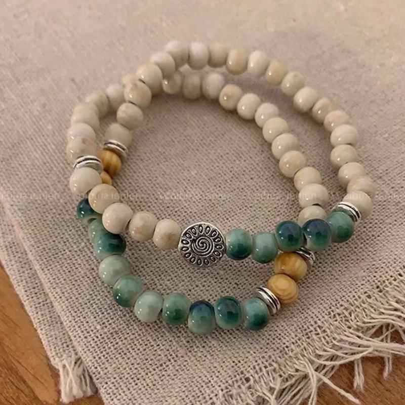 Ceramic Bracelet Chinese Retro Beaded Bracelet Boho Style Fashion Accessories