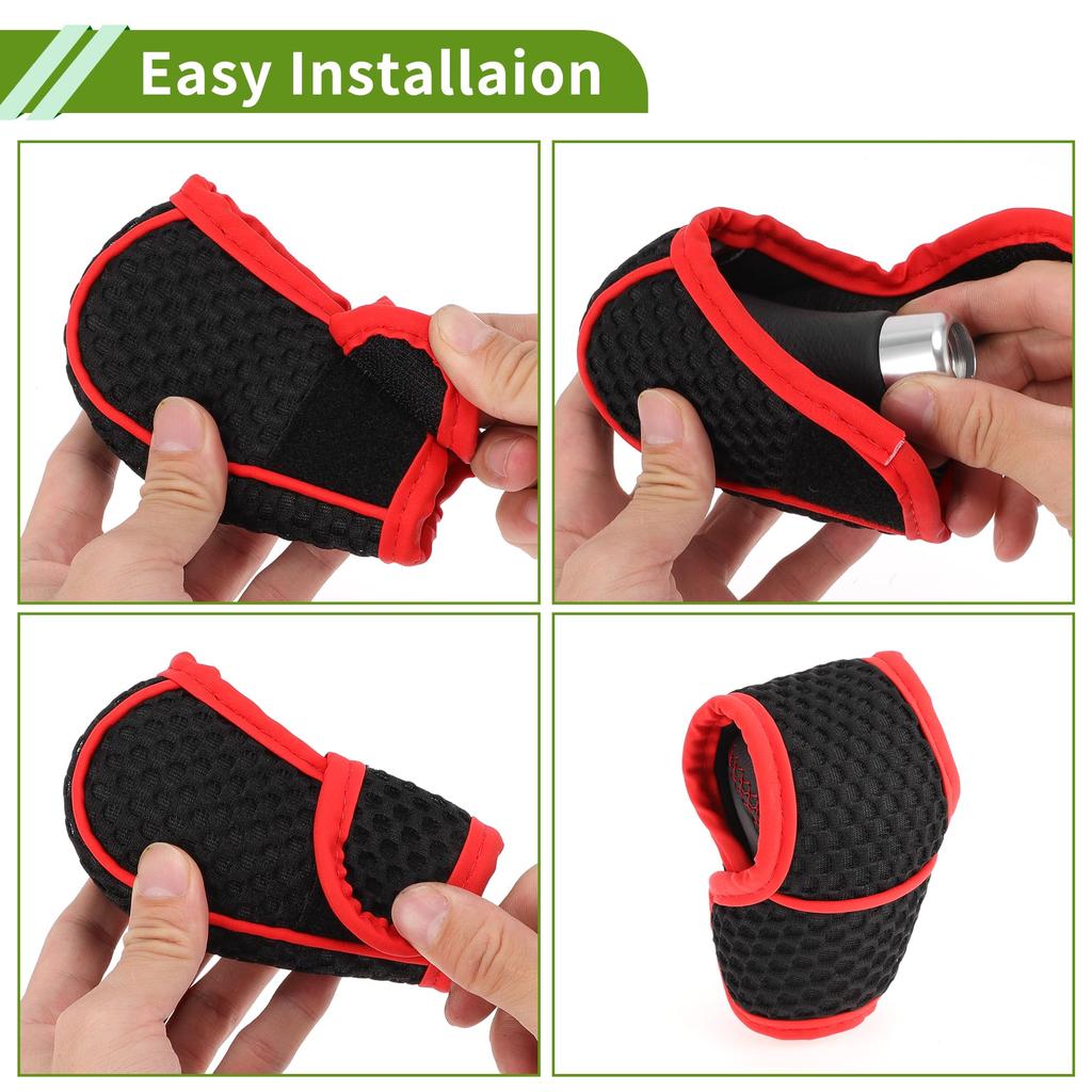 HOPESPANNER Universal Gear Shift Knob Cover Stick Shift Handle Protector Automotive Fabric 1 Pc Anti Slip Dark Brown