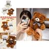 Adorable Brown And White Bow Tie Teddy Bear Plush Doll Perfect For Gifts And Promotions