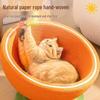 Round Summer Cat Bed & Scratcher: Sisal, Non-Shedding, Wear & Scratch-Resistant