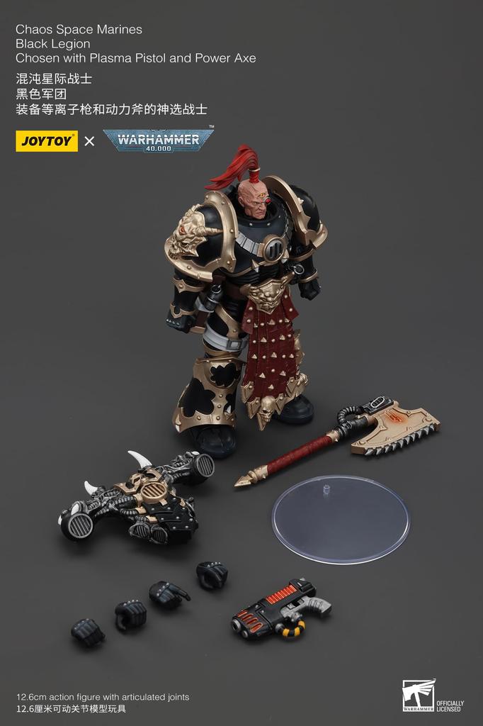JoyToy Warhammer Black Legion Chosen with Plasma Pistol and Power Axe Scale Action Figure 40k 118