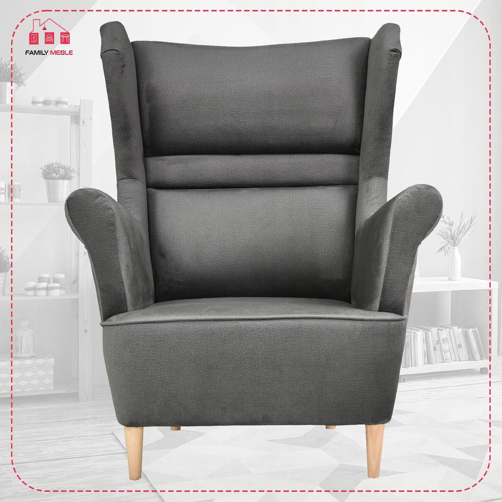 Zoja Scandinavian Wing Chair Family Meble Graphite Anthracite Dark