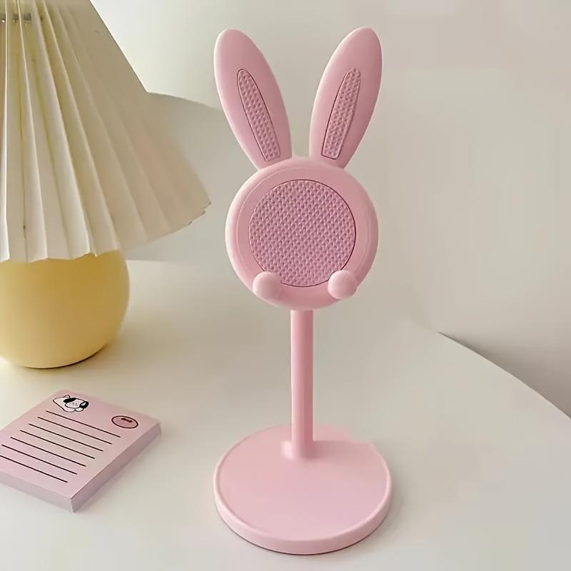 

Cartoon Cute Bunny Desktop Phone Holder, Tablet Universal Adjustable Telescopic Lifting Lazy Person Holder розовый