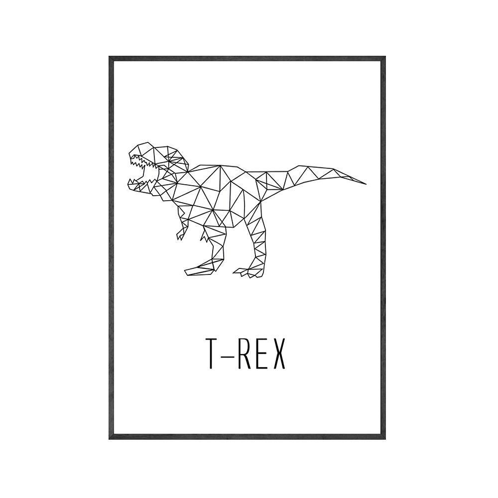 

Динозавр Геометрия Настенные Художественные Принты Детский Плакат для печати Динозавры Скандинавский Плакат Холст Картина Живые Мальчики Комната Домашний Декор 21x30cm No Framed