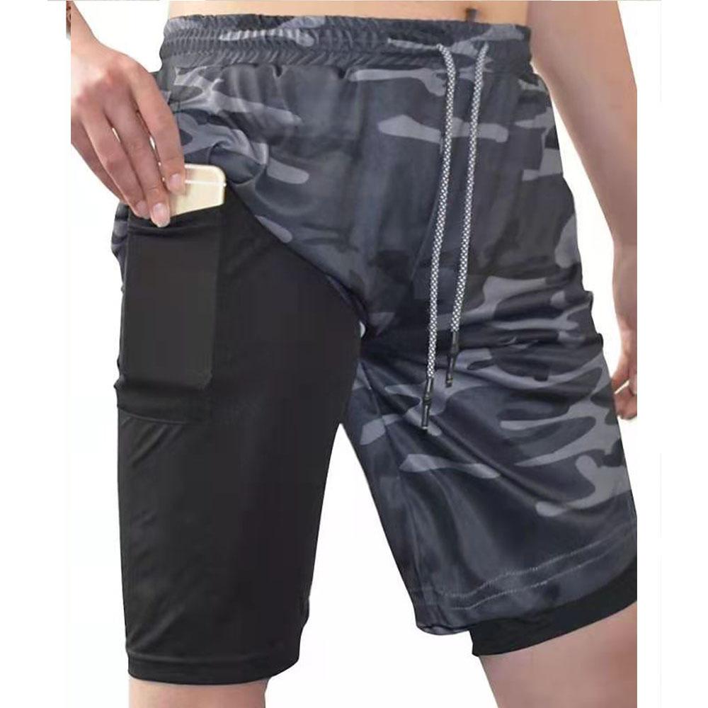 Sportshorts Mannen Sportkleding Dubbellaags Hardloopshorts Strandbroek Zomer Sportschool Fitness Training Jogging Korte Broeken