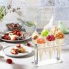 Clear Double Layer Display Organizers for Party Buffets 6 Hole Dessert Stands 2 Pieces Included