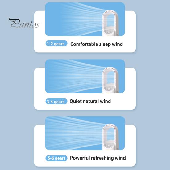 6 Hız Modlu Kanatsız Masaüstü Vantilatör Güçlü Hava Akışı Kompakt Tasarım Taşınabilir Şarj Edilebilir Sessiz Soğutma Sprey Vantilatörü