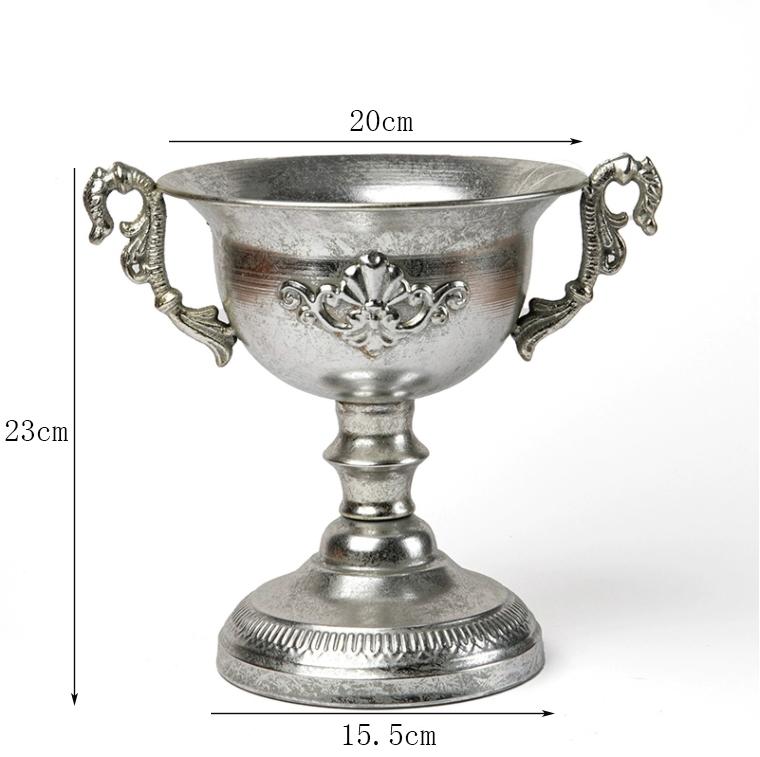 Vintage Klassisk Silverjärn Blombukett Dekoration Hemrum Bord Blomkruka Prydnader Kontor Butik Blomsterarrangemang Hantverk