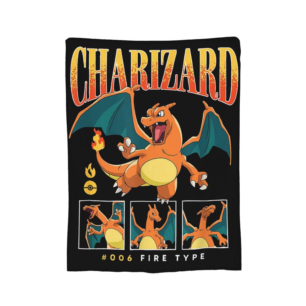 Pokemoned Anime Cartoon Flannel Blanket  Awesome Throw Blankets for  Sofa Bedding Lounge 150*125cm Bedspread,