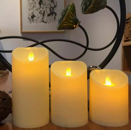 LED Battery-Powered Swaying Electronic Candle with Remote Control for Decorative Lighting