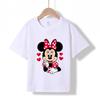 MC-96 2026 Summer Cute Minnie Mouse Kids 100% Cotton T-Shirt Girls Heart Print Short Sleeve Casual Top