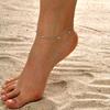 Minimalist Heart Beaded Chain Anklet for Women Girl, Stainless Steel Gold Plated Ankle Bracelet, Foot Jewelry Summer Accessories