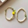 2pcs/set Sweet Pear Bead Bracelet Exquisite Bohemia Hand Chain Creative Fruit Stacked Bracelet  Gift