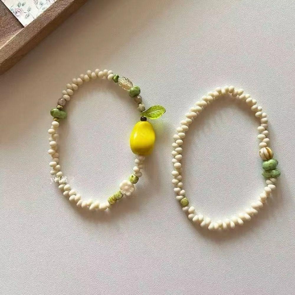 2pcs/set Exquisite Fruit Stacked Bracelet Sweet Bohemia Hand Chain Pear Bead Bracelet  Girls