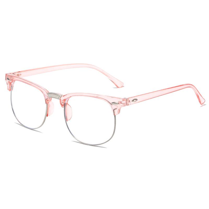 New 6 white flat plain black frame glasses frame men's flat glasses women's half frame big face frame fashion glasses