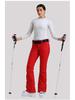 New Women's Slim Fit Ski Pants: Elastic, Double-Layered, Velvet-Lined, Windproof, Waterproof, Breathable, Solid Color.