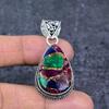 Natural Copper Ruby Zosite 925 Sterling Silver Jewelry Pendant 2.05" ET-4794